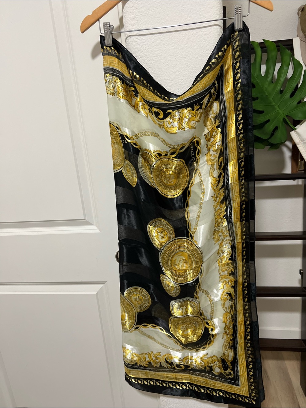 Gold & Black Head Scarf/Wrap